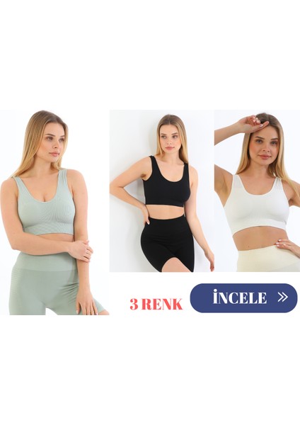 Murays Form Angel 3 Lü Kadın Kalın Askılı Pedli Crop Büstiyer