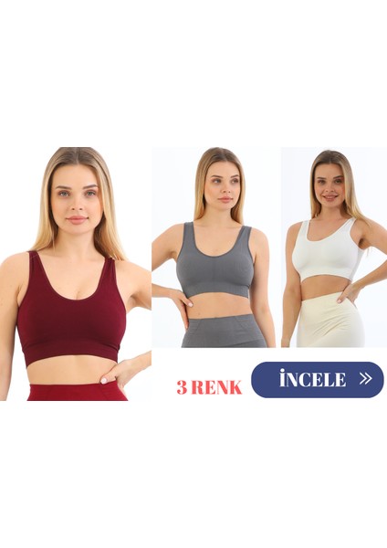 Murays Form Angel 3 Lü Kadın Kalın Askılı Pedli Crop Büstiyer