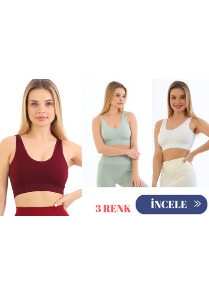 Murays Form Angel 3 Lü Kadın Kalın Askılı Pedli Crop Büstiyer