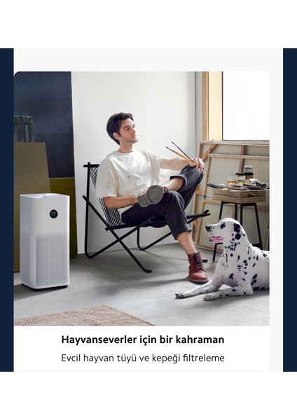 Premium Hepa Filtreli& Hepa Zaman Ayarlı Yüksek Kaliteli Akıllı Hava Temizleyici, Akıllı Kontrol,oled Ekran, Çok Yönlü Hava Girişi+Luciole Lambader