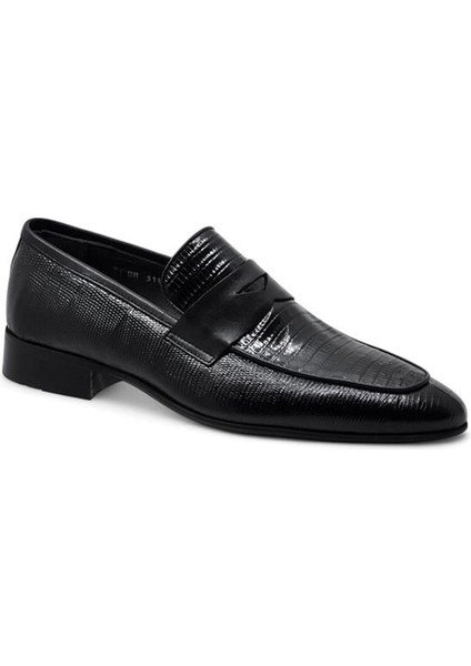 3180 Hakiki Deri Erkek Klasik Ayakkabı-Siyah Açma