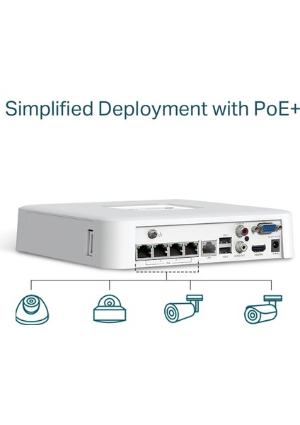 Vıgı NVR1004H-4P 4 Kanal Nvr Kayıt Cihazı H.265+ 1xsata (4x Poe)