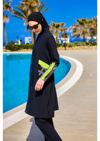 Siyah Tam Kapalı Mayo – Hakim Yakalı, Cepli, M2522 modelleri