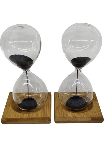 Cam Mıknatıslı Manyetik Kum Saati (14 Cm)
