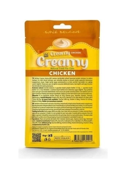 Delibon Creamy Tavuklu Sıvı Kedi Ödül Maması 5X15 Gr.gzpde fiyatları