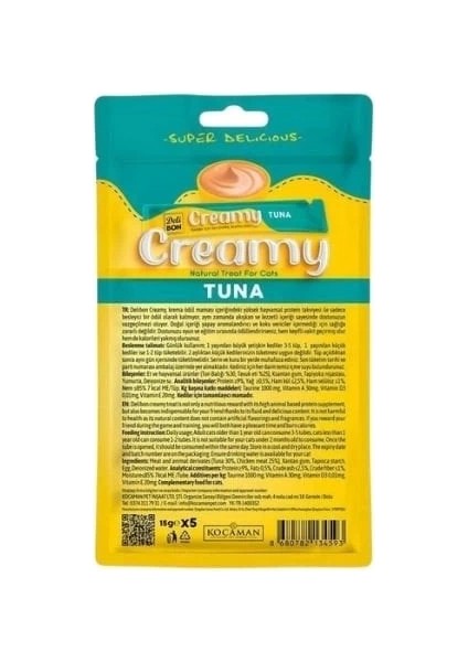 Delibon Creamy Ton Balıklı Sıvı Kedi Ödül Maması 5X15 Gr.gzpde fiyatları