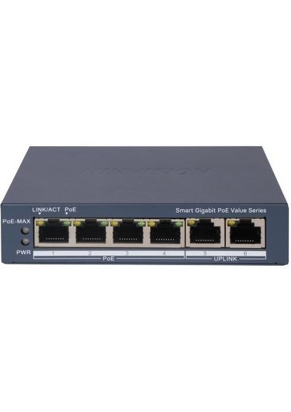 Hıkvısıon 4port 30W Full Poe DS-3E1506P-EI/M Gıgabıt Yönetilemez Switch