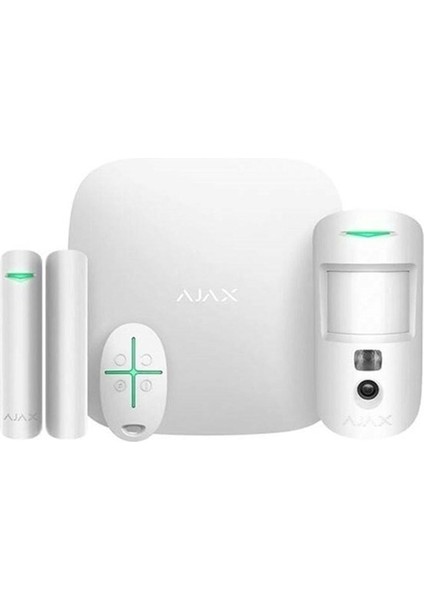 Starter Hub Kit Cam Kablosuz Alarm Seti Keypad Yok Beyaz