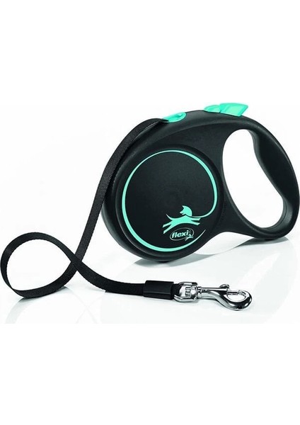 Flexi Black Design Şerit Otomatik Köpek Gezdirme Tasması Mavi Medium 5 Mt.gzpde
