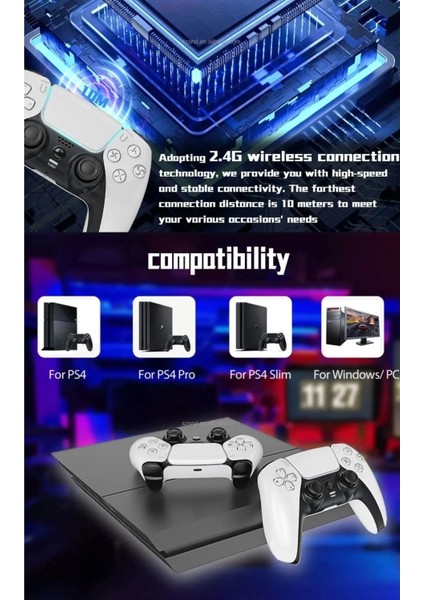 P4 Plus Bluetooth Titreşimli Ps4/ps5 Uyumlu Pc Telefon Joystick Kablosuz Oyun Kolu.gzpde
