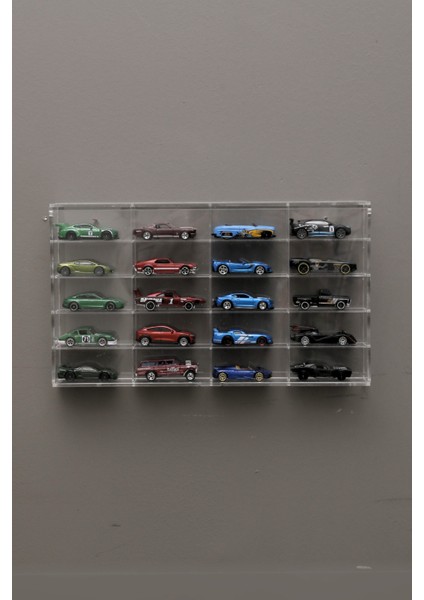 20’li Kapaklı Pleksi 1/64 Hot Wheels Diecast Model Araç Sergileme Rafı indirimleri