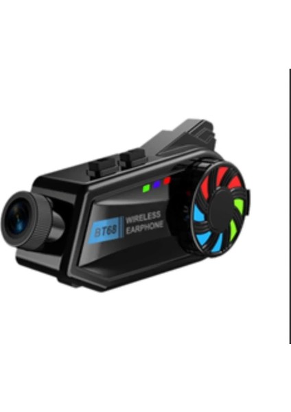 BT68 Motosiklet Kask Bluetooth Kulaklık 1080P Kamera Ses Kontrolü Video Kayıt Özellikli Intercom.gzpde