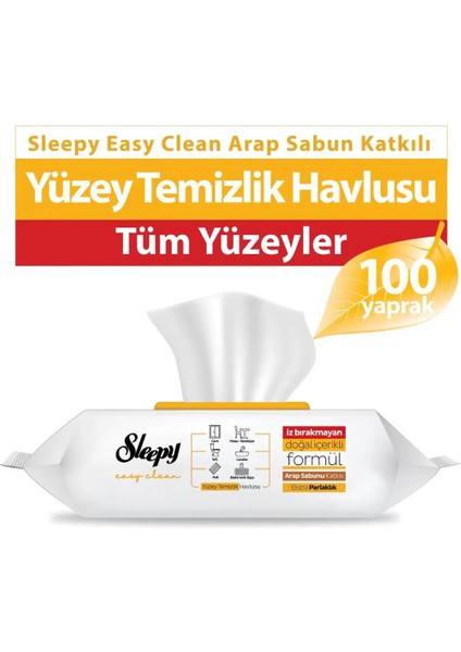 Arap Sabunu Katkılı Yüzey Temizlik Havlusu 100 Adet. gzpxt