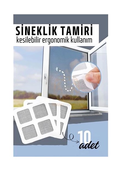Sineklik Tamir Bandı 10 Adet 10 x 10 Cm.gzpde