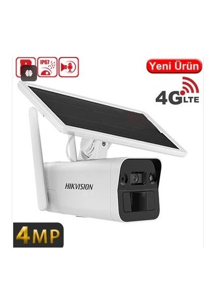 Hıkvısıon DS-2XS2T41G1-ID/4G/C05S07 1/3 Ps Cmos 4mp 4mm Solar 4g Kamera Sesli 4g Solar Kamera