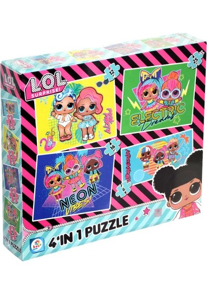 Bfs LOL7627 Laço Kids L.o.l. 4'ü1 Kutuda Puzzle / 6+12+16+25 Parça Puzzle.gzpmi