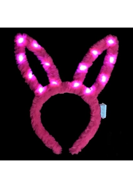 LED Işıklı Peluş Tavşan Kulak Taç Şeker Pembesi fiyatları