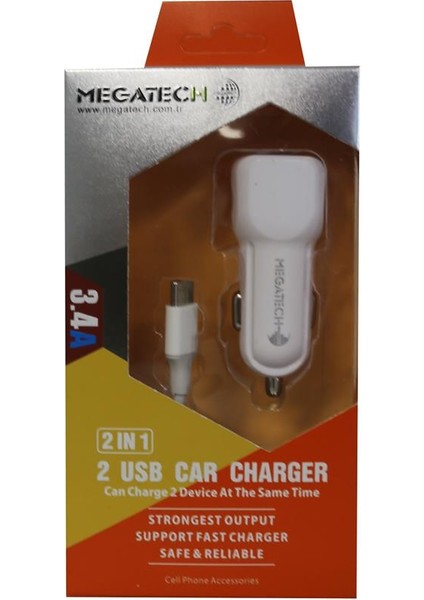 ELB29 3.4 Siyah 2usb Metal Araç Çakmaklık Şarj Aleti Hızlı Şarj