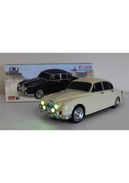RT-1958 Bej Arabalı Bluetooth Fm-Usb-Tf-Aux Şarjlı Nostaljik Radyo