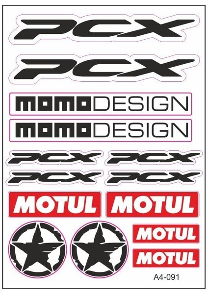 Gogo A4 Sticker Set Siyah 091 - Honda Pcx