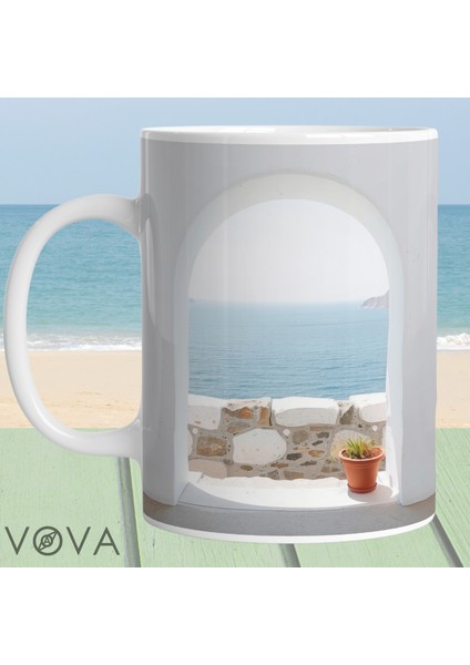 Manzaralı Kahve Lüksü – 330 ml Porselen Kupa Bardak