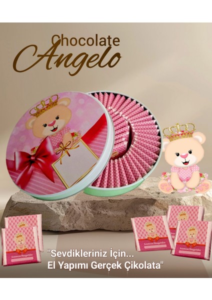 Angelo 70 Li Metal Kutu Içersinde Kız Bebek Çikokatası modelleri