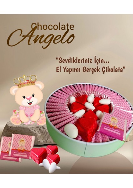 Angelo 500 gr Hediyelik Metal Kusunda Kız Bebek Çikolatası