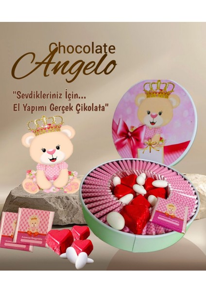 Angelo 500 gr Hediyelik Metal Kusunda Kız Bebek Çikolatası fiyatları