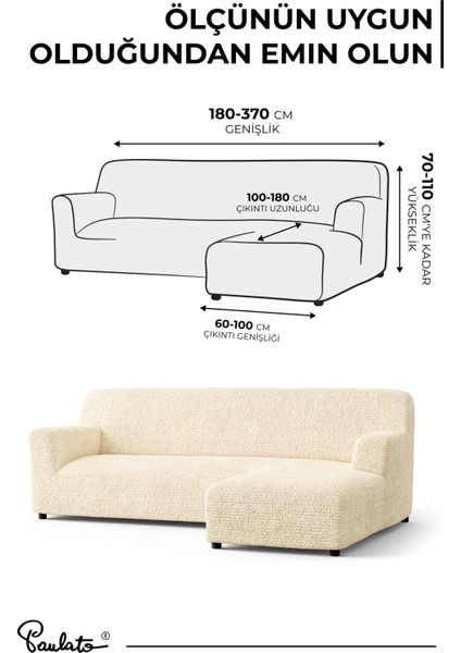 Lastikli Esnek ve Yıkanabilir Sağ Çıkıntılı Koltuk Örtüsü Çekyat Kanepe Kılıfı - Vanilya fırsatları
