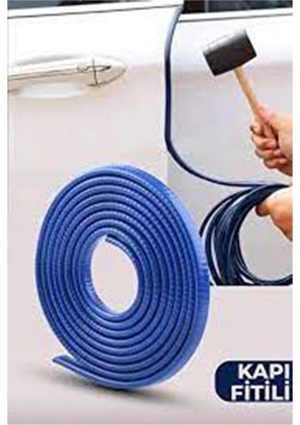 Oto Araç Kapı Koruma Fitili 5metre Parlak Mavi Renk Çarpma Çizilme Önleyici Fitil
