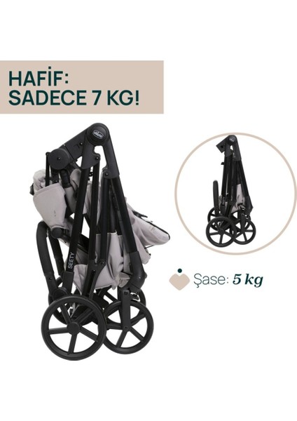 Seety Çift Yönlü Bebek Arabası - Florence Beige fırsatları
