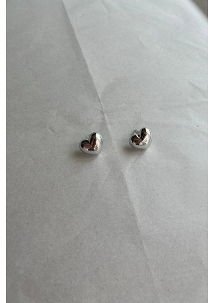 Gümüş Renk Kalp Küpe modelleri