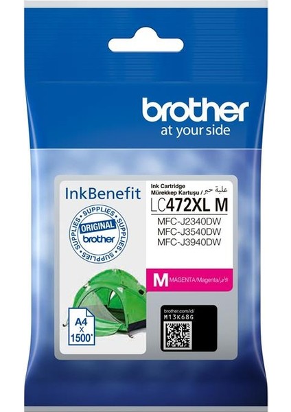 Brother LC472XLM Magenta Kırmızı 1.500 Sayfa Kartuş MFC-J2340-J3540-J3940