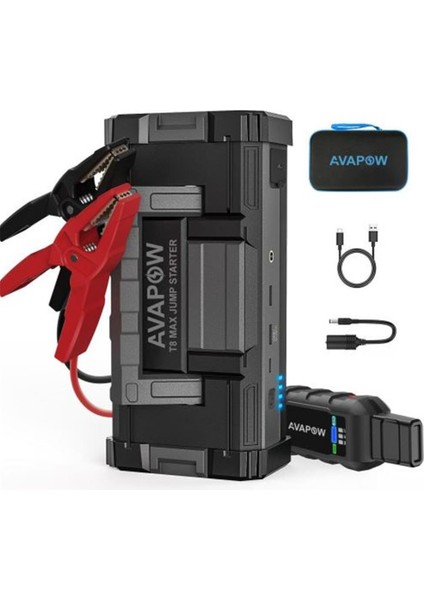 Avapow A68 32000MAH 6000A(2VDEN Düşük Aküyü Çalıştıran) Jump Starter Taşınabilir Akü Takviye Kiti