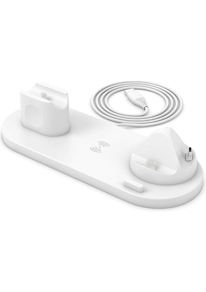 Daytona BW06-B Kablosuz 6'lı Şarj Standı,beyaz