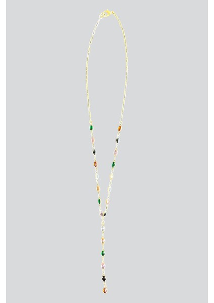 Renkli Taşlı Y Kolye