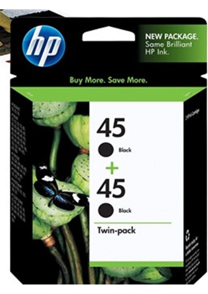 Hp 45 Black Siyah 42ML 51645AA 2li Paket Kartuş CC625A