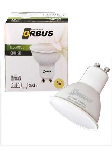 Orbus ORB-5W 5W Beyaz Işık GU10 300LM 15.000 Saat LED Ampul