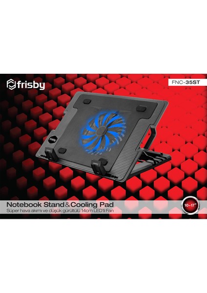 Frisby FNC-35ST Standlı Notebook Soğutucu 1 Port USB 10"- 17" Boyutunda Notebooklar Için Uygundur