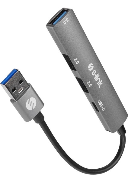 S-Link SW-U322 2*usb2.0, 1*usb3.0, 1*type-C Type-C Metal USB Hub