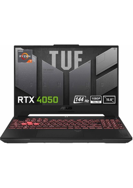 Asus Tuf Gaming FA507NUR-LP075 Ryzen 7-7435HS 16GB 512GB SSD RTX4050 15.6" 144Hz Freedos Notebook