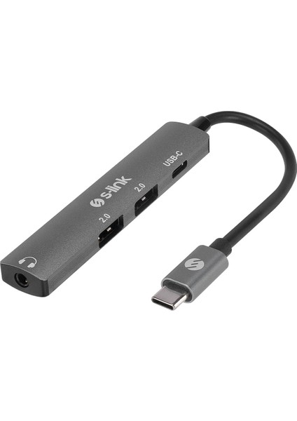 S-Link SWV-USBC024 4 In 1typec To 2*usb2.0 Usb-C, 3.5mm Aux Port Typec Adaptör