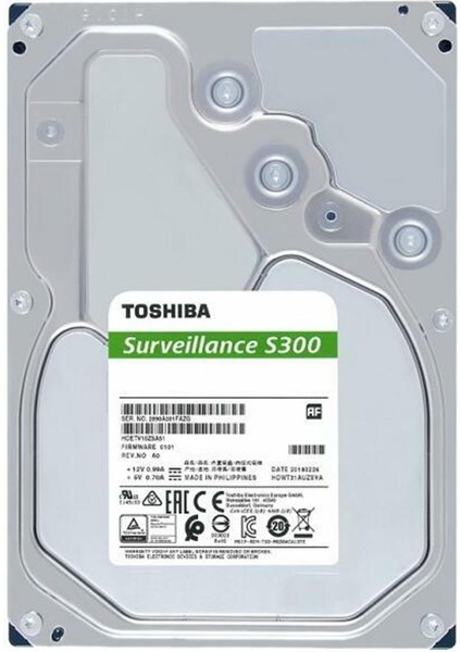 Toshiba 6tb HDWT860UZSVA 3.5 S300 5400RPM 256MB Sata3 Güvenlik 7-24 Harddisk