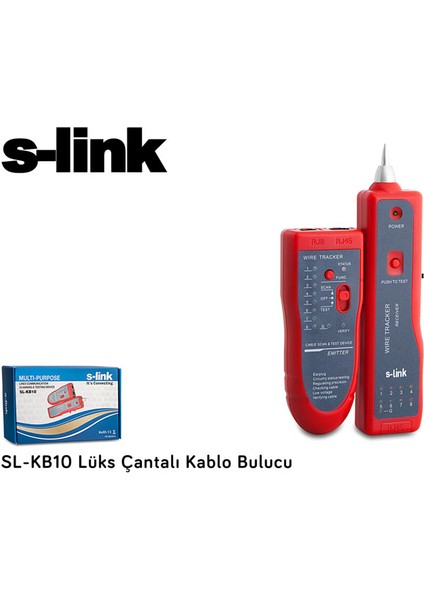S-Link SL-KB10 Lüx Çantalı Kablo Bulucu ve Tester