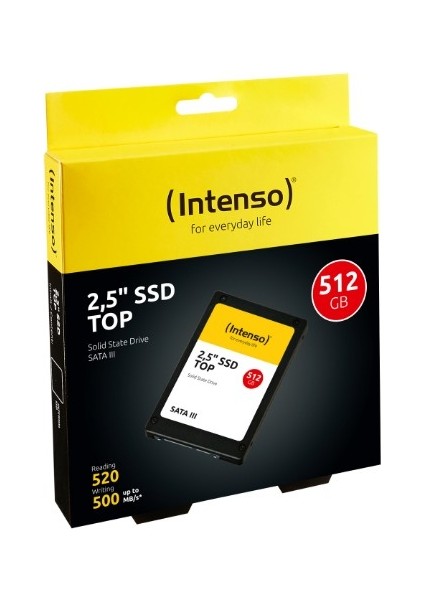 512GB Intenso Top 2.5" Sata 3 520MB-480MB/S (3812450) SSD Disk