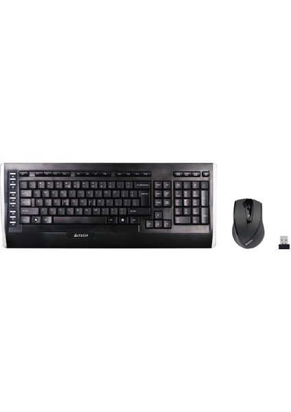 A4 Tech 9300F Kablosuz Q Klavye-Mouse Siyah-Gri Se
