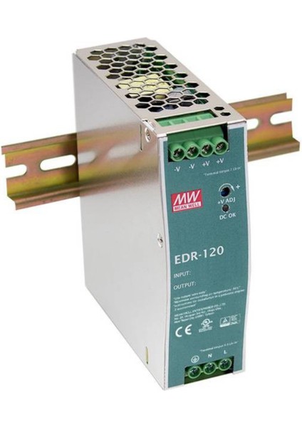 Mean Well MW-EDR-120-48 48VDC 2.5AMP Endüstriyel Metal Adaptör
