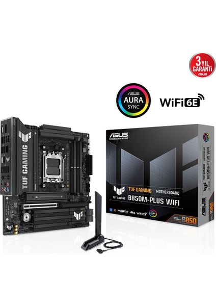 Asus Tuf Gamıng B850M-PLUS Wıfı B850M Ddr5 (Vga Yok) Glan 2.5g Matx Hd Dp Typ-C M2 Wf6 Bt Am5 Amd Anakart