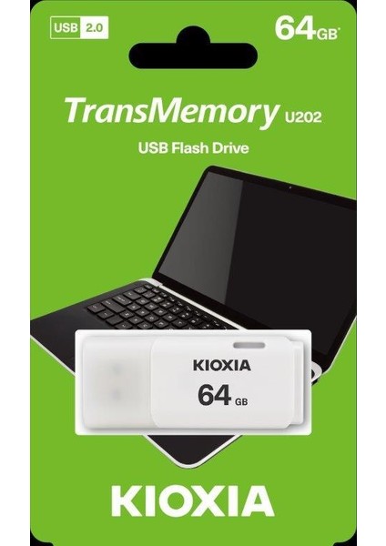 Kıoxıa LU202W064GG4 64GB USB 2.0 Beyaz USB Bellek