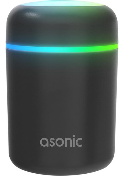 Asonic HN21 Matte Gri 2W 300ML Kapasiteli 4 Saat Çalışabilir Rgb Mini Oda Nemlendirici